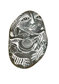 Drum Black and White Art Stone