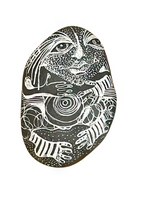 Drum Black and White Art Stone