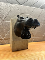 Sculpted Hippo Bookend