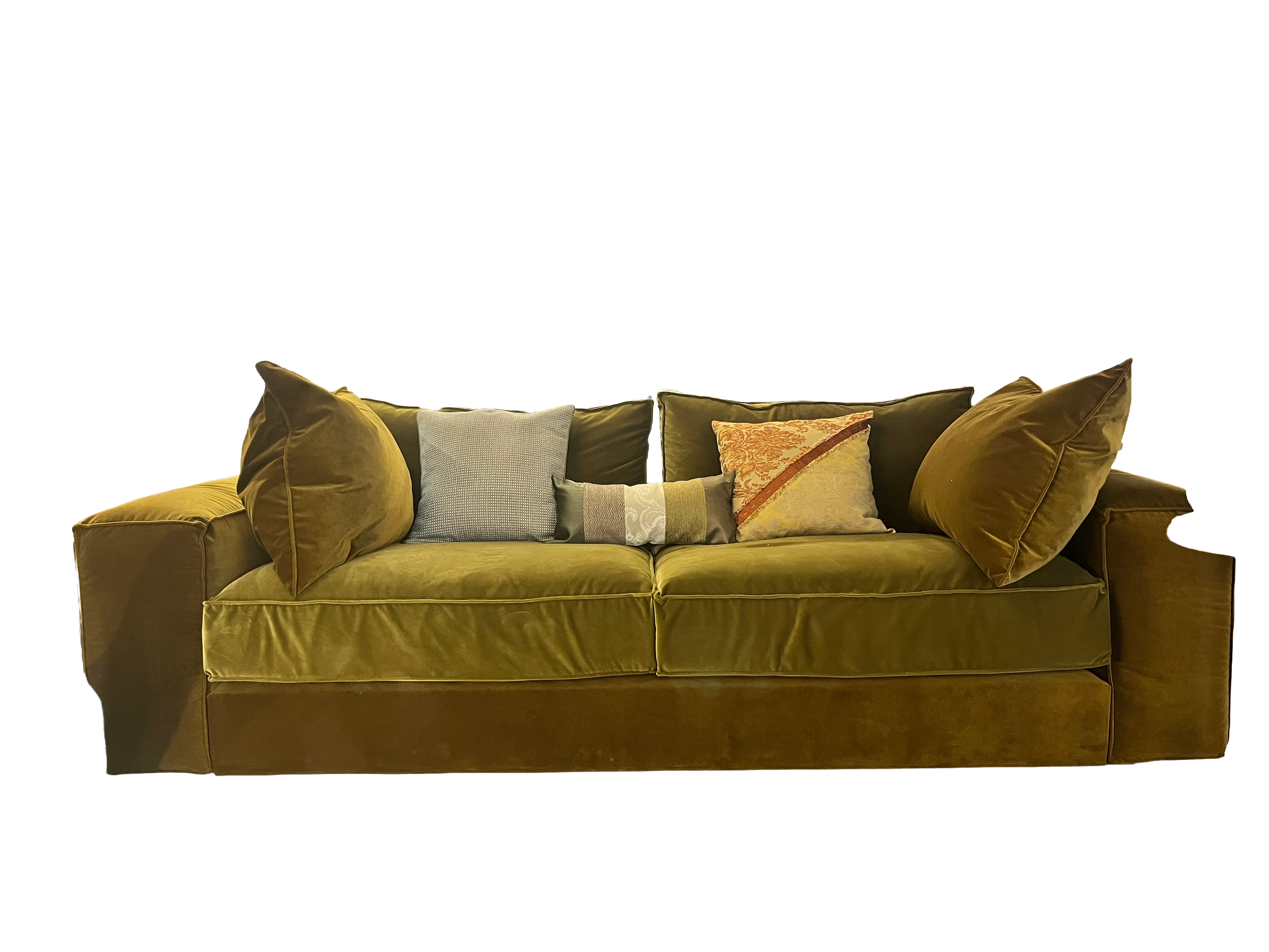 OLIVE GREEN VELVET SOFA